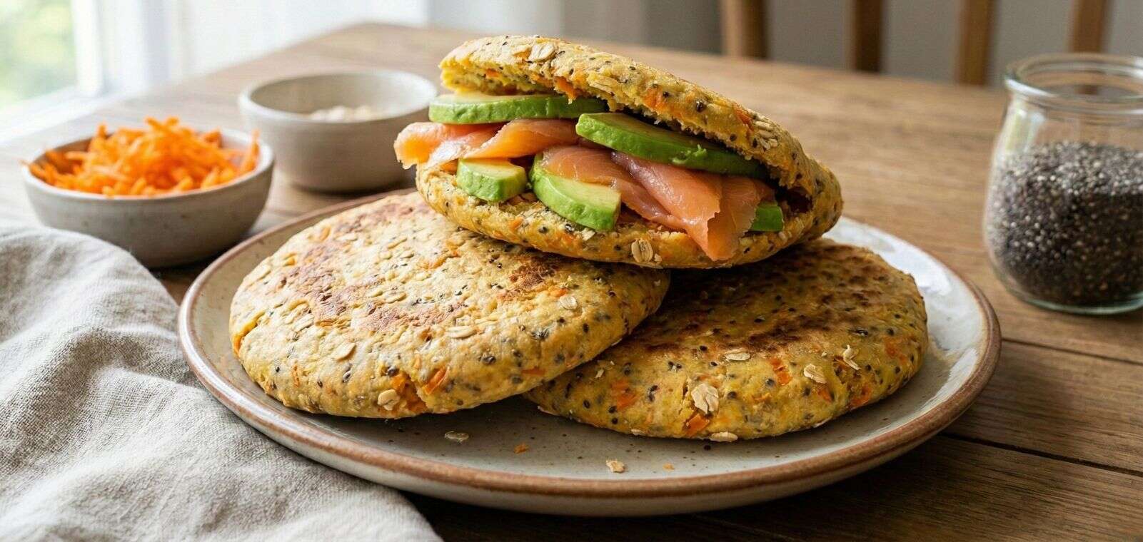 Arepa de Chía con Zanahoria y Avena